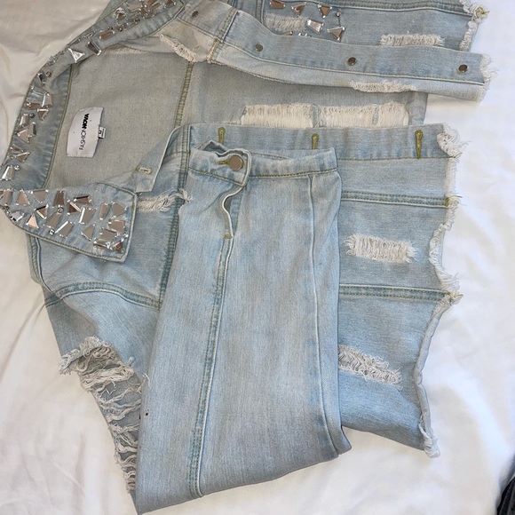 jean jacket, with diamonds - Picture 4 of 4